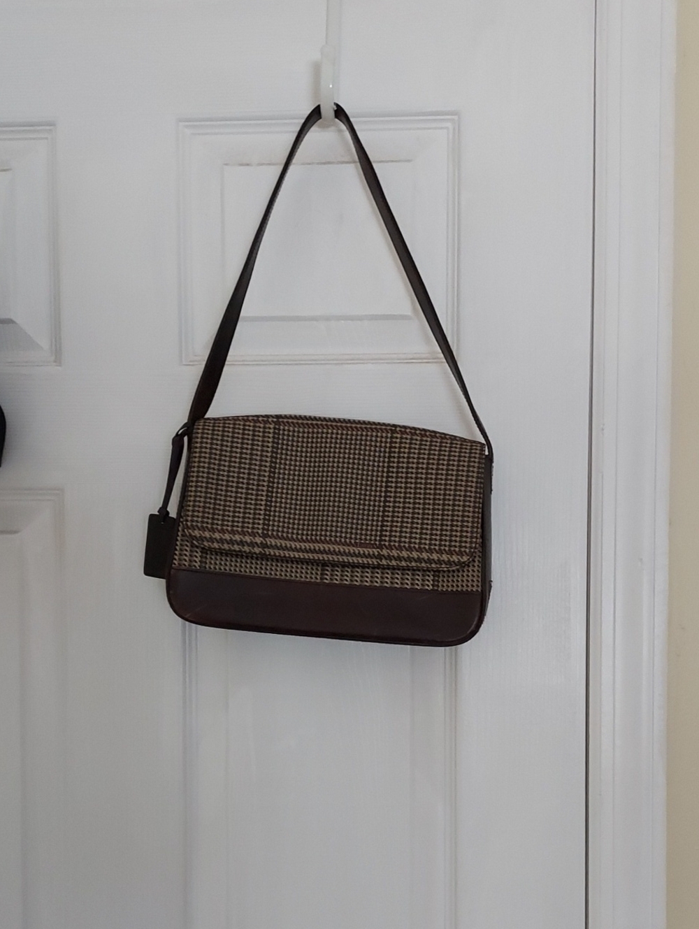 Ralph Lauren Brown Plaid Shoulder Bag